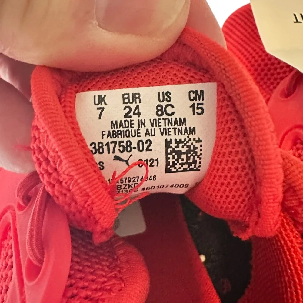 Puma Red Mesh Lace Up Athletic Sneakers‎ Kids Size 8C